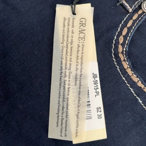 GRACE in LA | Dark Denim Detail Embellishment Bootcut Jeans ~ Size 30 ~ BNWT - Picture 12 of 12
